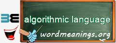 WordMeaning blackboard for algorithmic language